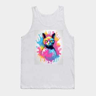 Tie Dye Cat Tank Top